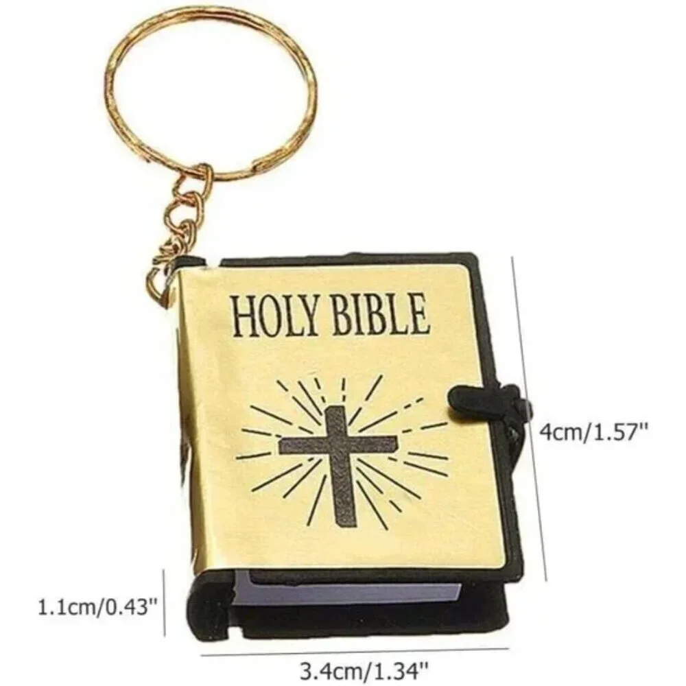 Brandless Mini Holy Bible Keychain Turnable Pages Snaps Closed OSNew